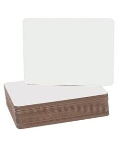 Flipside Round Corners Dry-Erase Lap Whiteboards, 9 1/2in x 12in, White Finish Frame With Pack Of 24