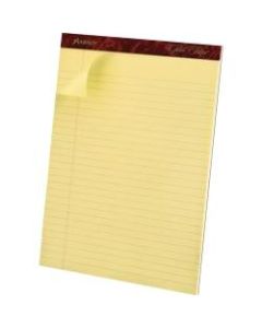 Ampad Gold Fibre Premium Rule Writing Pads - Letter - 50 Sheets - Watermark - Stapled/Glued - 0.34in Ruled - 16 lb Basis Weight - 8 1/2in x 11 3/4in - Yellow Paper - Bleed-free, Micro Perforated, Chipboard Backing - 12 / Dozen