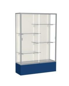 Waddell Spirit 4-Shelf Floor Display Case, 72inH x 48inW x 16inD, Navy Base/Satin Finish