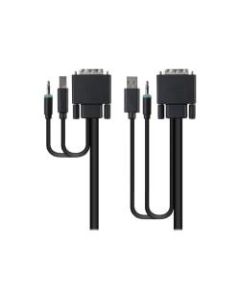 Belkin KVM Cable - 5.91 ft KVM Cable - First End: 1 x Type A Male USB, First End: 1 x DVI Male Video, First End: 1 x Mini-phone Male Stereo Audio - Second End: 1 x Type B Male USB