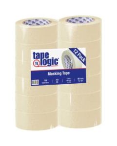 Tape Logic 2200 Masking Tape, 3in Core, 2in x 180ft, Natural, Case Of 12