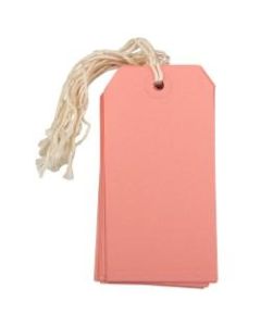 JAM Paper Gift Tags, 4 3/4in x 2 3/8in, Pink, Pack Of 10