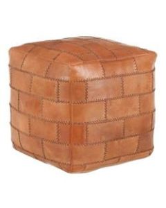 LumiSource Cobbler Pouf Ottoman, Brown