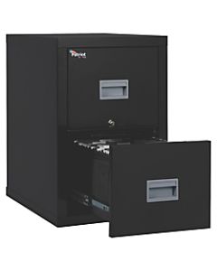 FireKing Patriot 25inD Vertical 2-Drawer File Cabinet, Metal, Black, White Glove Delivery