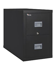 FireKing Patriot 31-5/8inD Vertical 2-Drawer File Cabinet, Metal, Black, White Glove Delivery