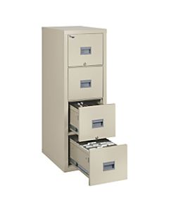 FireKing Patriot 17-3/4inD Vertical 4-Drawer File Cabinet, Metal, Parchment, White Glove Delivery