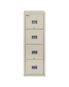 FireKing Patriot 17-3/4inD Vertical 4-Drawer Letter-Size File Cabinet, Metal, Parchment, White Glove Delivery