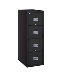FireKing Patriot 20-3/4inD Vertical 4-Drawer File Cabinet, Metal, Black, White Glove Delivery