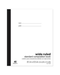 Office Depot Brand Standard Composition Book, 6 7/8in x 8 1/2in, Wide Ruled, 40 Sheets