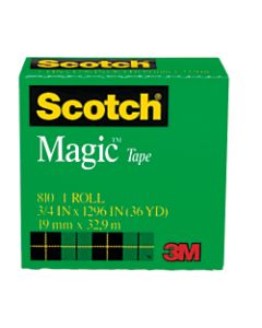 Scotch Magic 810 Invisible Tape, 3/4in x 1,296in, Clear