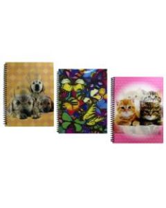 Inkology Spiral Notebooks, 8in x 10-1/2in, College Ruled, 140 Pages (70 Sheets), Assorted Designs, Pack Of 12 Notebooks