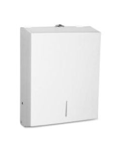 Genuine Joe C-Fold/Multi-fold Towel Dispenser Cabinet - C Fold, Multifold Dispenser - 13.5in Height x 11in Width x 4.3in Depth - Stainless Steel - White
