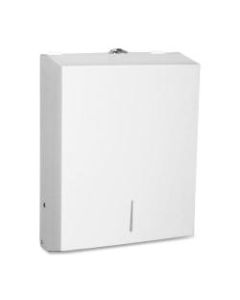 Genuine Joe C-Fold/Multi-fold Towel Dispenser Cabinet - C Fold, Multifold Dispenser - 13.5in Height x 11in Width x 4.3in Depth - Stainless Steel - White