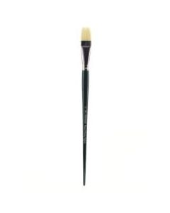 Winsor & Newton Winton Hog Paint Brush, Size 12, Long Flat Bristle, Hog Hair, Green