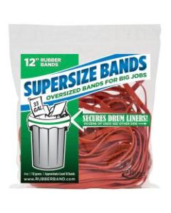 Alliance SuperSize Bands, 12in x 1/4in, Red, Bag Of 18