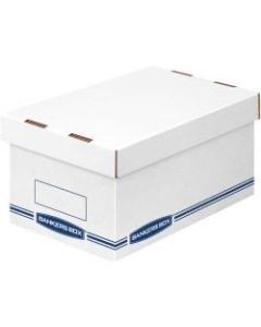 Bankers Box Organizers Storage Boxes - External Dimensions: 8.3in Width x 12.9in Depth x 6.5in Height - Medium Duty - Single/Double Wall - Stackable - White, Blue - For Storage - Recycled - 12 / Carton