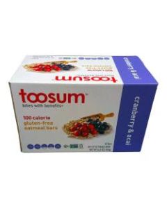 Toosum Healthy Foods Oatmeal Bars, Cranberry and Acai, 1.07 Oz, Pack Of 60 Bars