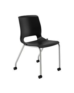 HON Motivate Stacking Chair With Casters, Onyx, Set Of 2