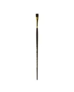 Winsor & Newton Galeria Long-Handle Paint Brush, Size 12, Flat Bristle, Polyester, Burgundy
