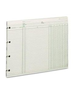 Wilson Jones Ledger Sheets, Ending Balance, 9 1/4in x 11 7/8in, Green, Pack Of 100