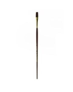 Winsor & Newton Galeria Long-Handle Paint Brush, Size 12, Flat Bristle, Polyester, Burgundy