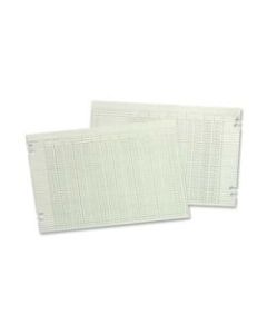 Wilson Jones Columnar Ruled Sheets, 11in x 17in, 36 Lines, 24 Columns, 100/Pack - 24 lb - Double Sided Sheet - Ledger - 17in x 11in Sheet Size - 2 x Holes - Green Sheet(s) - Brown, Green Print Color - Paper - 100 / Pack