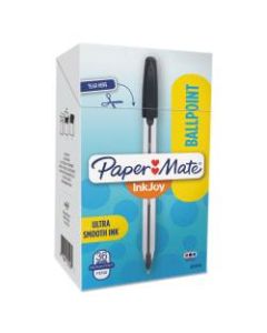 Paper Mate InkJoy 50ST Stick Ballpoint Pens, Medium Point, 0.8 mm, Clear Barrels, Assorted Ink Colors, Box Of 36