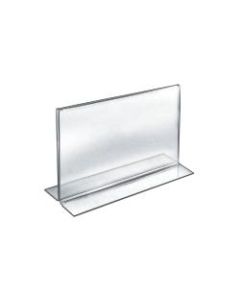Azar Displays Double-Foot Acrylic Sign Holders, 8 1/2in x 11in, Clear, Pack Of 10