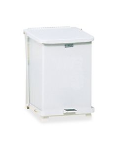 Rubbermaid Steel Step-On Trash Can, 7 Gallons, 12in x 12in x 17in, White