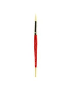 Winsor & Newton University Series Short-Handle Paint Brush, Size 12, Round Bristle, Red