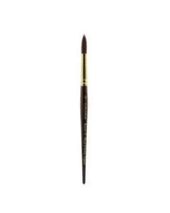 Winsor & Newton Galeria Short-Handle Paint Brush, Size 12, Round Bristle, Polyester, Burgundy