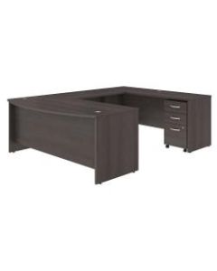 Bush Business Furniture Studio C U Shaped Desk with Mobile File Cabinet, 72inW x 36inD, Storm Gray, Standard Delivery