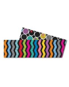 Carson-Dellosa 2-Sided Straight Borders, Colorful Chalkboard, 1/4ft" x 38 3/16ft", Multicolor, Grades Pre-K - 8, Pack Of 12