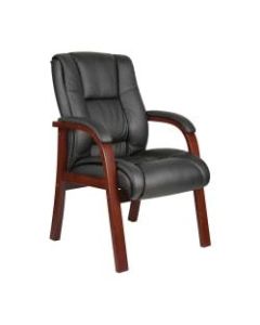 Boss Aaria Mid-Back Guest Chair, Black/Mahogany