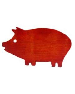 Gibson Home General Store Hollydale Pig-Shaped Cutting Board, 14in, Red