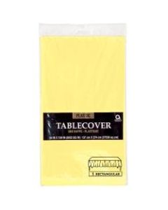 Amscan Rectangular Plastic Table Covers, 54in x 108in, Light Yellow, Pack Of 7 Table Covers