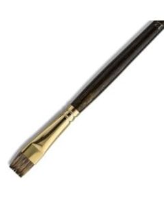 Winsor & Newton Monarch Long-Handle Paint Brush, Size 12, Flat/Bright Bristle, Synthetic, Brown