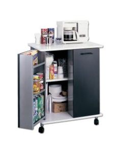 Safco Mobile Refreshment Stand, 33 1/4inH x 29 1/2inW x 22 3/4inD, Black/White