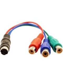 VisionTek HDTV Component 7-Pin TV Out Adapter - RCA/S-Video Video Cable for Video Device, Projector, HDTV, DVD Player, Graphics Card - First End: 1 x Male S-Video - Second End: 3 x RCA Female Component Video - Red, Green, Blue