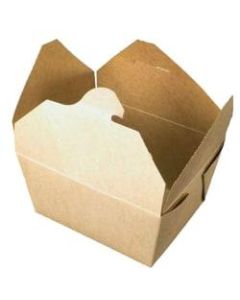 Biopak Food Containers, 4in x 4in x 2in, Kraft, Case Of 450