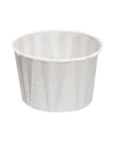 Genpak Paper Pleated Souffle Cups, 2 Oz, White, Case Of 5,000