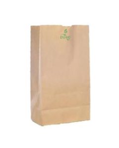 Duro Novolex #6 Paper Bags, 11 1/16inH x 6inW x 3 5/8inD, 100% Recycled, Kraft, Pack Of 500