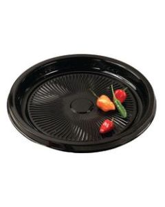 WNA Parpak Flat Round Serving Trays, 16in, Black, Pack Of 50