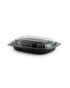 MicroRaves Microwave Food Containers, Rectangle, 16 Oz, Black, Carton Of 250