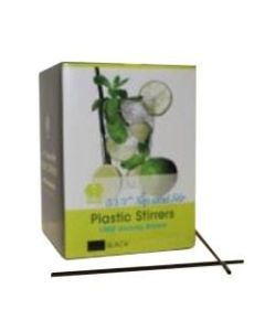 Goldmax Cocktail Beverage Straws, 5 1/4in, Black, Case Of 1,000