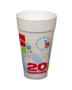 Convermex SUN Foam Insulated Cups, 20 Oz, White, Case Of 500