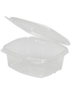 Genpak Plastic Hinged Deli Food Containers, Rectangle, 12 Oz, Case Of 200