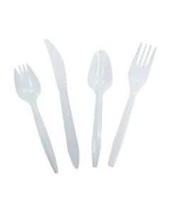 Goldmax Medium-Weight Flexible Plastic Utensils, Forks, White, Case Of 1,000