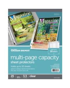 Office Depot Brand Multi-Page Capacity Sheet Protectors, 8-1/2in x 11in, Clear, Pack Of 25