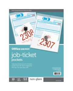Office Depot Brand Job Ticket Holders, 9in x 12in, Clear, Non-Glare, Pack Of 10
